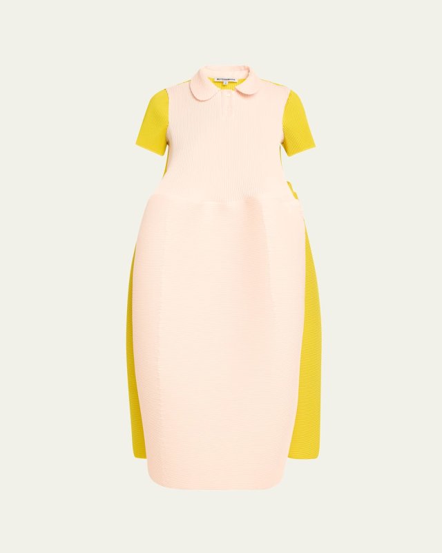 Colorblock Polo Ripple Dress